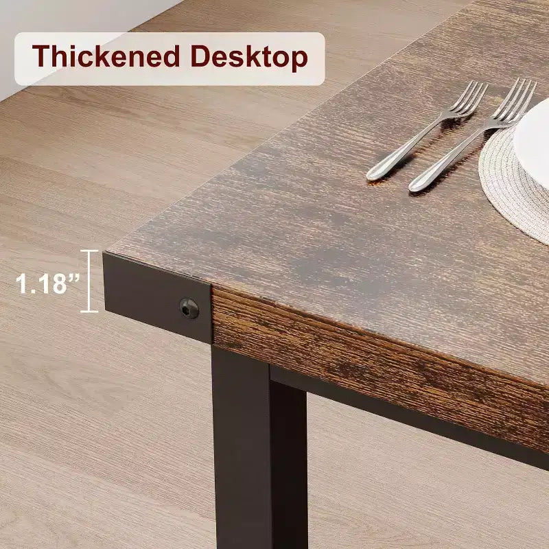 Grande table de cuisine rectangulaire de 180 cm, table à manger en bois de style rustique pour 8 personnes, table de dîner moderne pour la maison, le bureau, la salle à manger, le salon