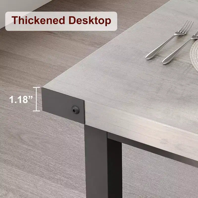 Grande table de cuisine rectangulaire de 180 cm, table à manger en bois de style rustique pour 8 personnes, table de dîner moderne pour la maison, le bureau, la salle à manger, le salon