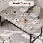 Grande table de cuisine rectangulaire de 180 cm, table à manger en bois de style rustique pour 8 personnes, table de dîner moderne pour la maison, le bureau, la salle à manger, le salon