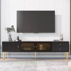 Acekool TV Stand with Storage Drawers and Cabinets, Easy Assembly Media Console for TVs up to 80, White