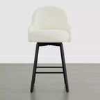 Tabouret de comptoir pivotant moderne Spruce&Spring avec dossier bas incurvé et assise rembourrée moelleuse