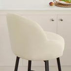 Tabouret de comptoir pivotant moderne Spruce&Spring avec dossier bas incurvé et assise rembourrée moelleuse