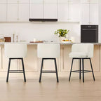 Tabouret de comptoir pivotant Spruce&Spring avec dossier incurvé, assise double épaisseur et piètement en métal