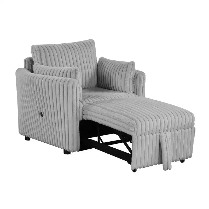 Fauteuil convertible CLIHOME avec USB et 2 oreillers, Canapé-lit une place, Canapé-lit gigogne