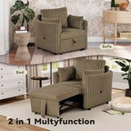 Fauteuil convertible CLIHOME avec USB et 2 oreillers, Canapé-lit une place, Canapé-lit gigogne