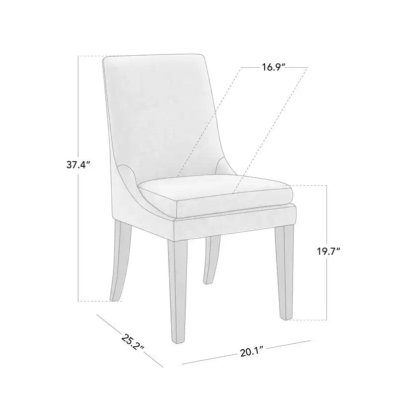 Chaise de salle à manger tapissée Spruce&Spring avec coussin d'assise double épaisseur et pieds en bois