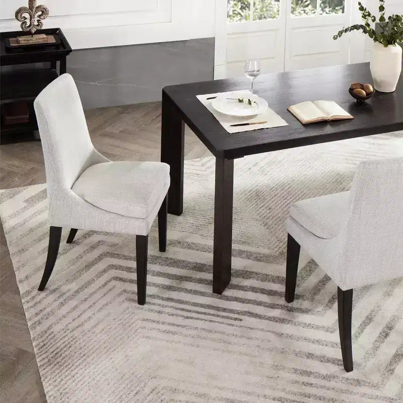 Spruce&Spring Upholstered Dining Chair with Double-layed Seat Cushion and Wood Legs