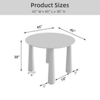 PexFix Table à manger ronde 45" pour 4 personnes avec plateau à bords incurvés et 4 pieds coniques, pour salon, salle à manger, café, bureau, robuste, couleur naturelle
