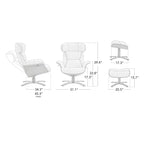 Fauteuil inclinable pivotant Spruce&Spring avec pouf et appuie-tête réglable