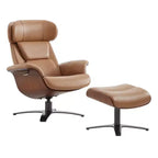 Fauteuil inclinable pivotant Spruce&Spring avec pouf et appuie-tête réglable