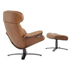Fauteuil inclinable pivotant Spruce&Spring avec pouf et appuie-tête réglable
