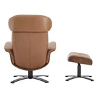 Fauteuil inclinable pivotant Spruce&Spring avec pouf et appuie-tête réglable