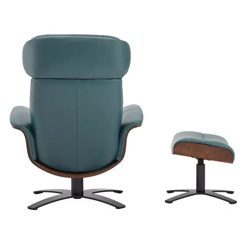 Fauteuil inclinable pivotant Spruce&Spring avec pouf et appuie-tête réglable