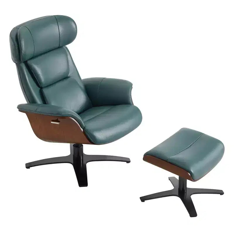Fauteuil inclinable pivotant Spruce&Spring avec pouf et appuie-tête réglable