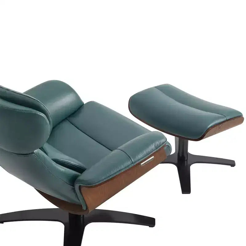 Fauteuil inclinable pivotant Spruce&Spring avec pouf et appuie-tête réglable