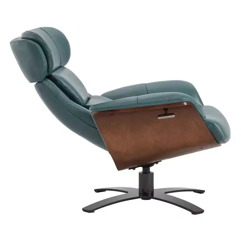 Fauteuil inclinable pivotant Spruce&Spring avec pouf et appuie-tête réglable
