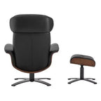 Fauteuil inclinable pivotant Spruce&Spring avec pouf et appuie-tête réglable