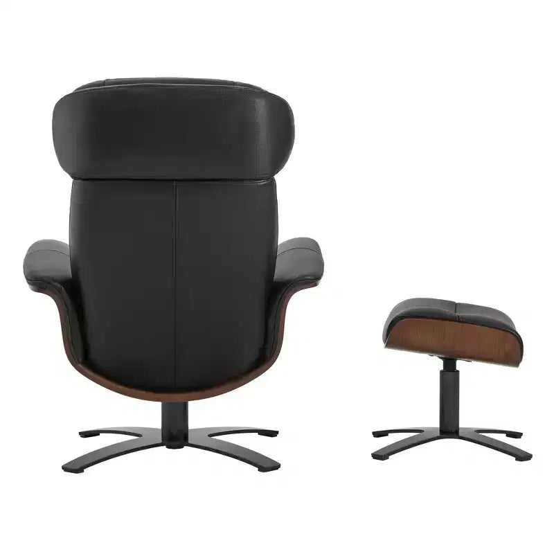 Fauteuil inclinable pivotant Spruce&Spring avec pouf et appuie-tête réglable