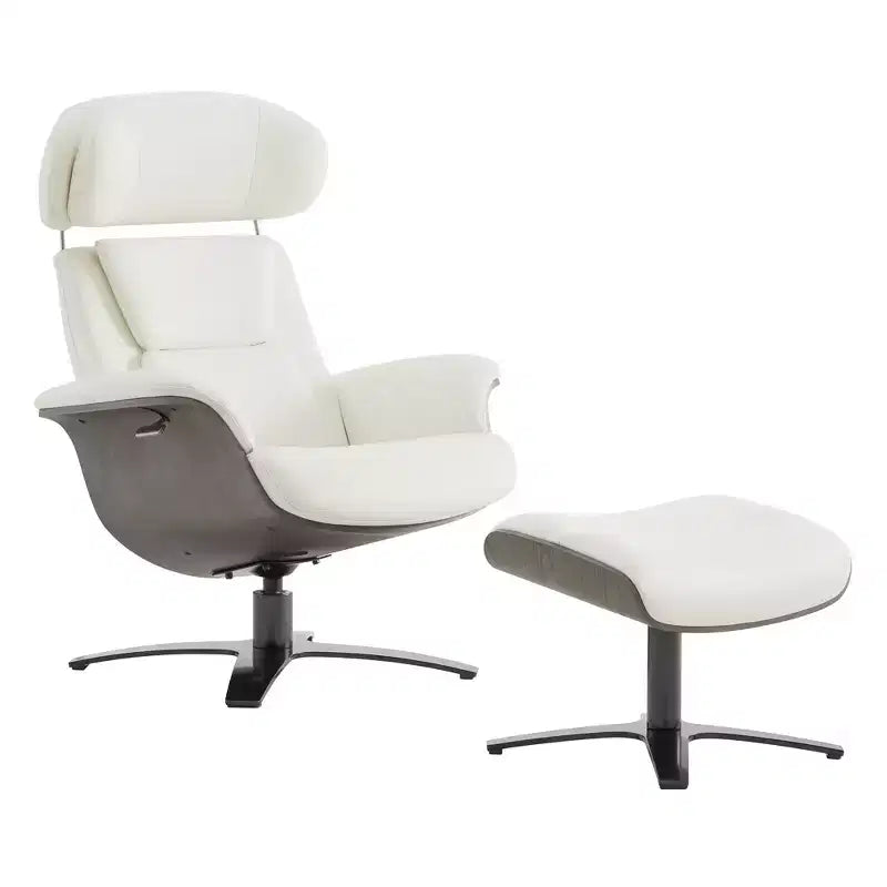 Fauteuil inclinable pivotant Spruce&Spring avec pouf et appuie-tête réglable