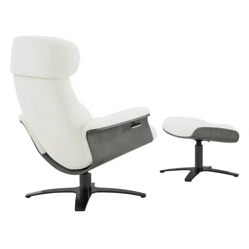 Fauteuil inclinable pivotant Spruce&Spring avec pouf et appuie-tête réglable