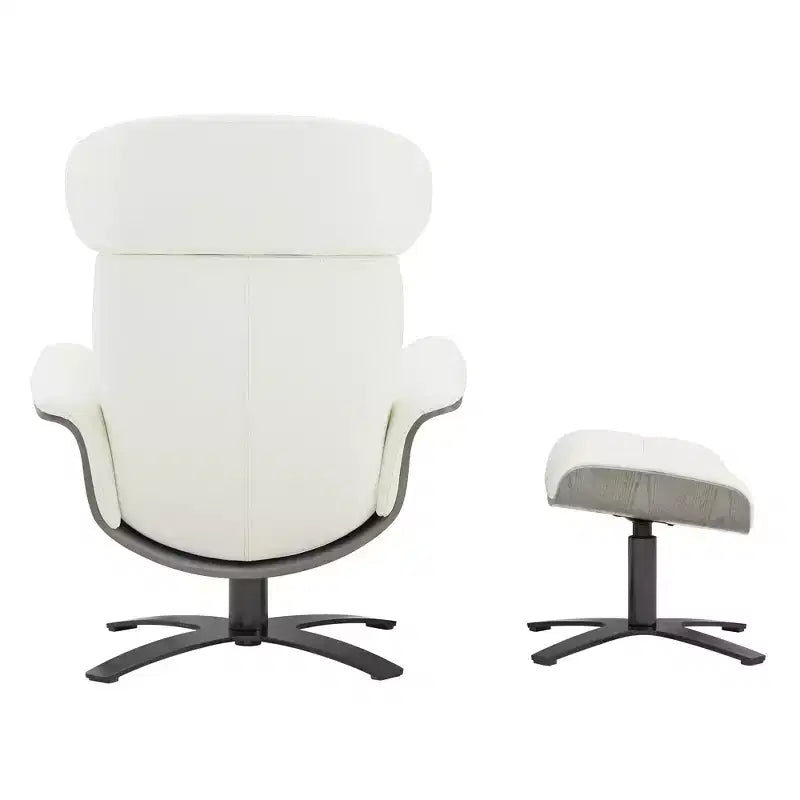 Fauteuil inclinable pivotant Spruce&Spring avec pouf et appuie-tête réglable