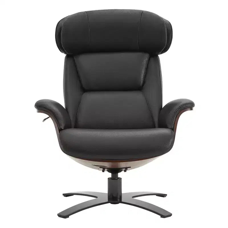 Fauteuil inclinable pivotant Spruce&Spring avec pouf et appuie-tête réglable