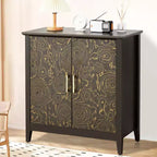 Buffet de salle à manger avec rangement, Armoire de rangement moderne avec étagères réglables, Console pour cuisine, salle à manger, entrée, Noir