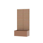MAYEERTY Jardinière en fer forgé marron avec treillis (persiennes classiques), 59x30x12, Solution de plantation extérieure durable 4 pièces