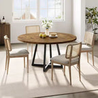 Table à manger ronde Acekool 47 - Style industriel avec base en métal