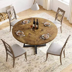 Table à manger ronde Acekool 47 - Style industriel avec base en métal