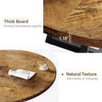 Table à manger ronde Acekool 47 - Style industriel avec base en métal