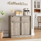 31,5 Meuble de Rangement Buffet, Meuble de Bar à Café d'Entrée avec 2 Tiroirs, Meuble Bas en Bois, Table Console Multimédia pour Salon