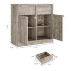 31,5 Meuble de Rangement Buffet, Meuble de Bar à Café d'Entrée avec 2 Tiroirs, Meuble Bas en Bois, Table Console Multimédia pour Salon