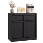 31,5 Meuble de Rangement Buffet, Meuble de Bar à Café d'Entrée avec 2 Tiroirs, Meuble Bas en Bois, Table Console Multimédia pour Salon