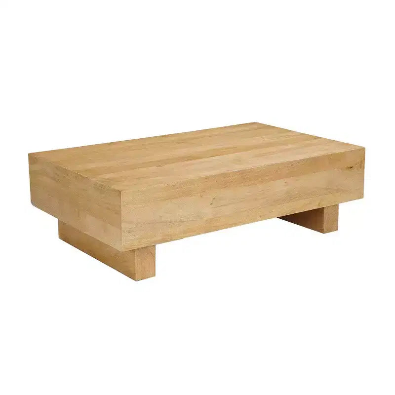 Table basse Royal Hampton | Plateau rectangulaire de 42 po | Bois de manguier brun naturel sablé | Bois récolté de manière durable - UPT-333317