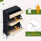 Meuble à chaussures d'entrée avec 2 tiroirs basculants, Organisateur de chaussures en bois mince et autonome, Meuble à chaussures fermé peu encombrant pour couloir, hall d'entrée, appartement