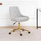 Okak Chaise de Bureau Moderne Réglable en Polaire Teddy, Meuble de Salon, Petite Chaise Pivotante pour Bureau, Étude, Studio