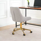 Okak Chaise de Bureau Moderne Réglable en Polaire Teddy, Meuble de Salon, Petite Chaise Pivotante pour Bureau, Étude, Studio