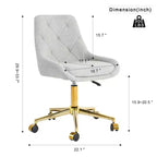 Okak Chaise de Bureau Moderne Réglable en Polaire Teddy, Meuble de Salon, Petite Chaise Pivotante pour Bureau, Étude, Studio