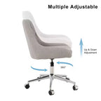 Okak Chaise de Bureau Moderne Réglable en Polaire Teddy, Meuble de Salon, Petite Chaise Pivotante pour Bureau, Étude, Studio