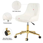 Okak Chaise de Bureau Moderne Réglable en Polaire Teddy, Meuble de Salon, Petite Chaise Pivotante pour Bureau, Étude, Studio
