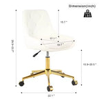 Okak Chaise de Bureau Moderne Réglable en Polaire Teddy, Meuble de Salon, Petite Chaise Pivotante pour Bureau, Étude, Studio