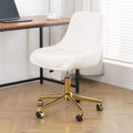 Okak Modern Teddy Fleece Upholstered Adjustable Office Chair Living Room Furniture,Small Swivel Task Chair for Office,Study,Studio