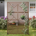 MAYEERTY Paravent en Acier Galvanisé Diviseur d'Intérieur et d'Extérieur Paravent Décoratif Autoportant pour Balcon Jardin 1 pièce
