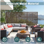 MAYEERTY Paravent en Acier Galvanisé Diviseur d'Intérieur et d'Extérieur Paravent Décoratif Autoportant pour Balcon Jardin 1 pièce