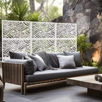 MAYEERTY Paravent en Acier Galvanisé Diviseur d'Intérieur et d'Extérieur Paravent Décoratif Autoportant pour Balcon Jardin 1 pièce