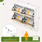 Meuble à chaussures avec 4 tiroirs - Meuble de rangement à chaussures avec panneaux cannelés et 3 niveaux de réglage