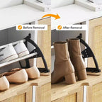 Meuble à chaussures avec 4 tiroirs - Meuble de rangement à chaussures avec panneaux cannelés et 3 niveaux de réglage