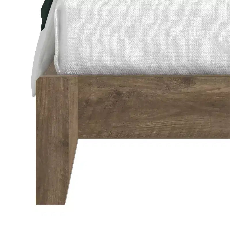 Lit double Galano Queen Payne Luxe avec tête de lit en chêne noueux