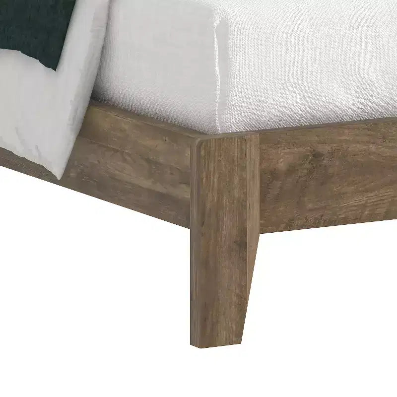 Lit double Galano Queen Payne Luxe avec tête de lit en chêne noueux